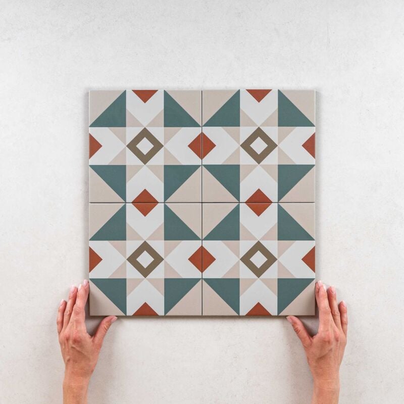 Carrelage Imitation Carreaux de Ciment kompas 20x20cm (0,52m2) Lex - Les Carreaux de Jean