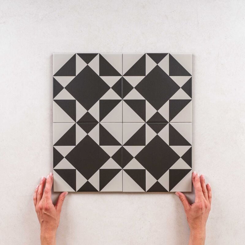 Carrelage Imitation Carreaux de Ciment kompas 20x20cm (0,52m2) Venet - Les Carreaux de Jean