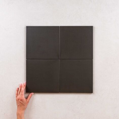 Carrelage Imitation Carreaux de Ciment KOMPAS 20x20cm (0,52m2) Vera Black - Les Carreaux de Jean