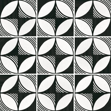 Carrelage imitation ciment 20x20 cm CAPRICE DECO COMPASS B&W 22123- 1m²