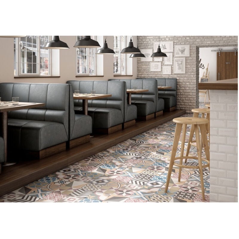 Carrelage grès cérame effet carreau de ciment caprice deco colours patchwork 20x20cm 20x20 cm Multicolore - Mat - boîte de 1 m2 - Gioia Materia