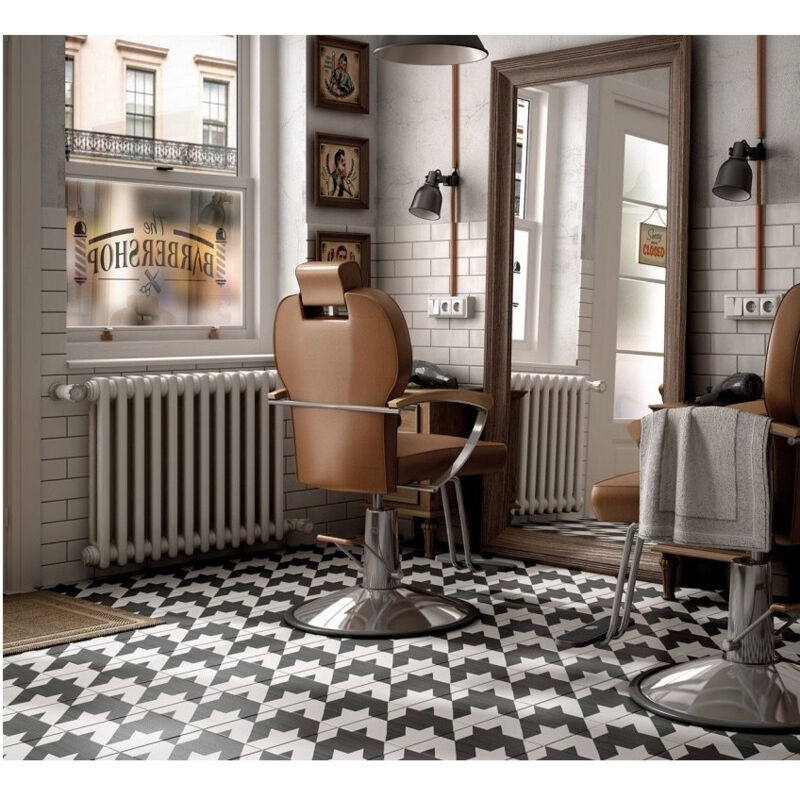 Carrelage grès cérame effet carreau de ciment caprice deco b&w tweed 20x20cm 20x20 cm Noir et Blanc - Mat - boîte de 1 m2 - Gioia Materia