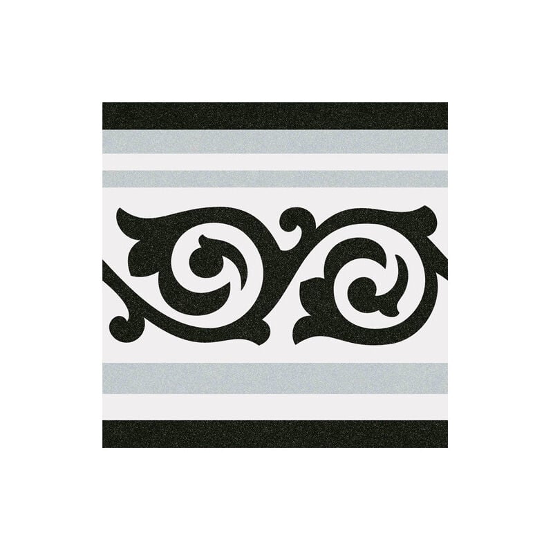 Carrelage grès cérame effet carreau de ciment 1900 calvet 20x20cm 20x20 cm frise Gris - Satiné - boîte de 1 m2 - Gioia Materia