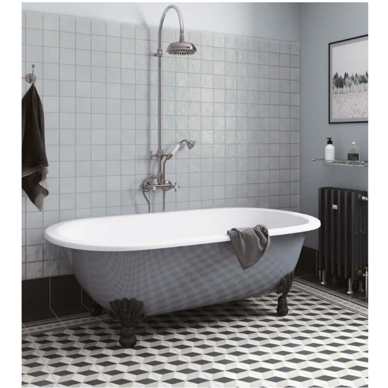 Carrelage grès cérame effet carreau de ciment motif cube 3D caprice provence 20x20cm 20x20 cm Gris - Mat - boîte de 1 m2 - Gioia Materia