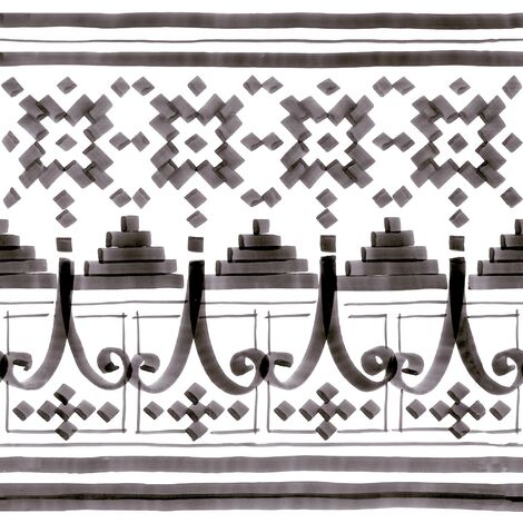 Carrelage imitation ciment décor noir et blanc 20x20 cm FRISE BELEM - 1m²