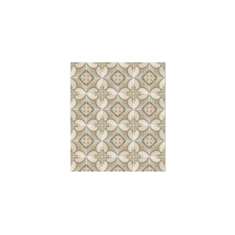 Carrelage grès cérame effet carreau de ciment caprice burgundy 20x20cm 20x20 cm Beige - Mat - boîte de 1 m2 - Gioia Materia