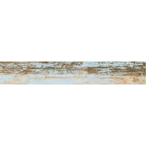 Carrelage imitation parquet bleu rectifie vieilli mat YOGO CIELO 14.4x89.3 - 1.29m²