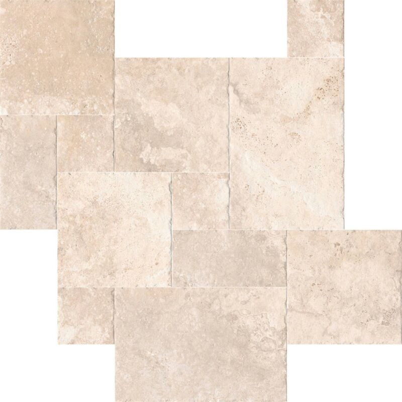 Tinker - Carrelage imitation travertin Antibes beige Cream Modular antiderapant 44x66 cm