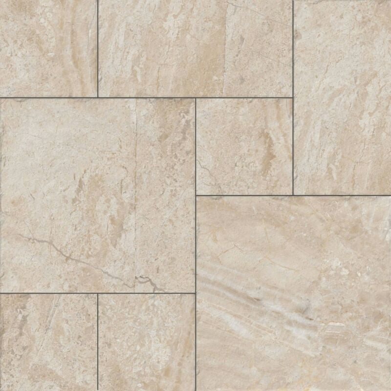 Tinker - Carrelage imitation travertin Caster beige Cream modular 50x50 cm