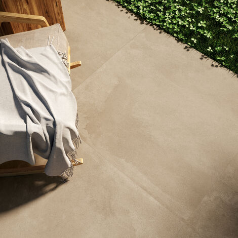 Carrelage intérieur Effet Béton AZUMA UP 60x120 (1,44m2) Noisette rectifié - Les Carreaux de Jean