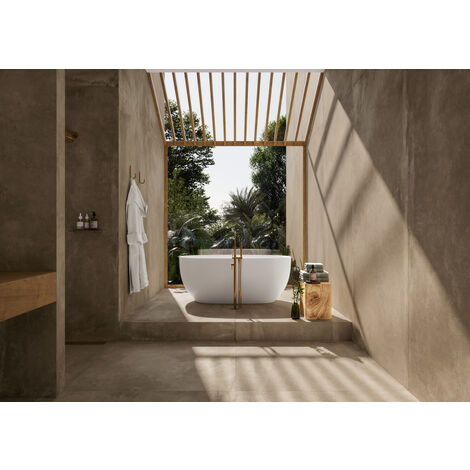 Carrelage intérieur Effet Béton AZUMA UP 60x120 (1,44m2) Taupe rectifié - Les Carreaux de Jean
