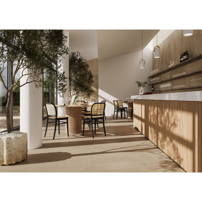 Carrelage intérieur Effet Béton azuma up 120x120 (1,44m2) Noisette rectifié - Les Carreaux de Jean