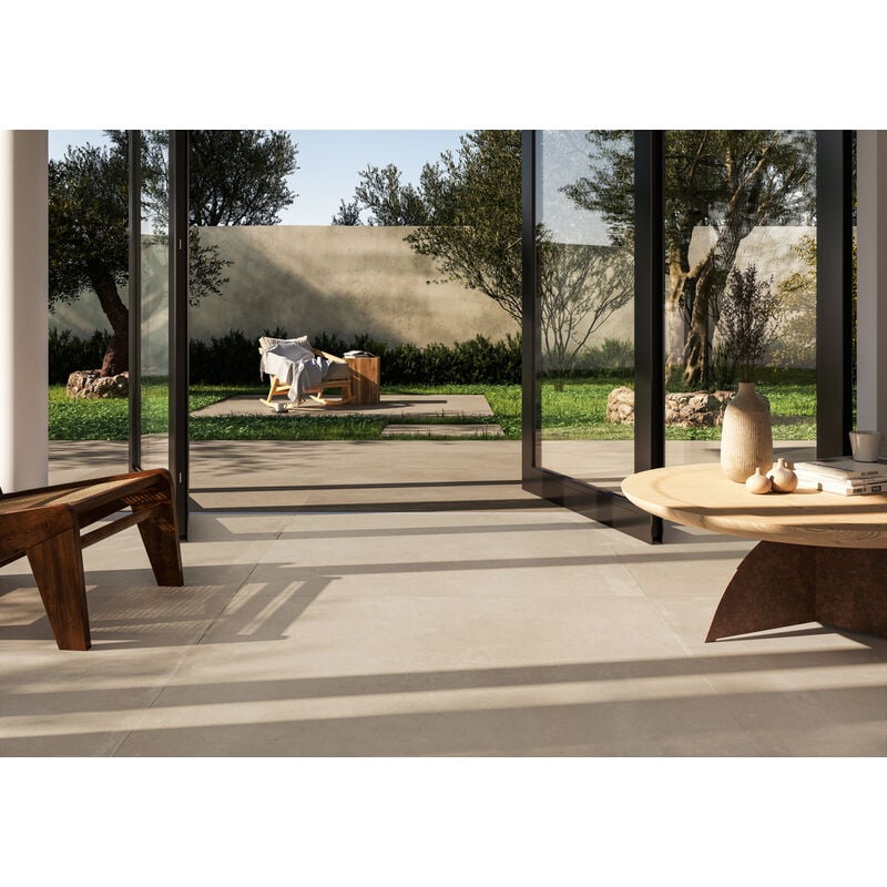 Carrelage intérieur Effet Béton azuma up 60x120 (1,44m2) Ivoire rectifié - Les Carreaux de Jean