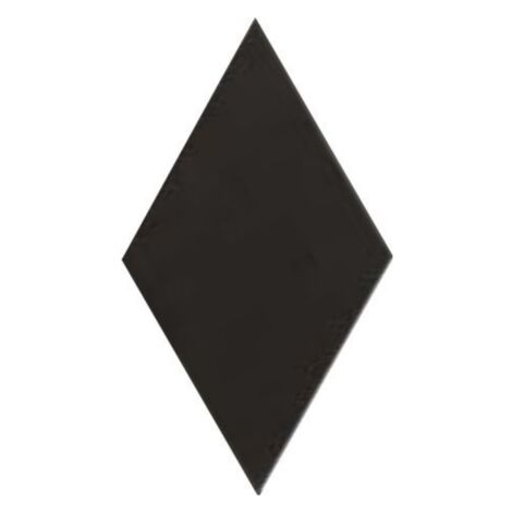 Carrelage losange diamant 14x24cm noir lisse ref. 22693 RHOMBUS MAT - 1m²
