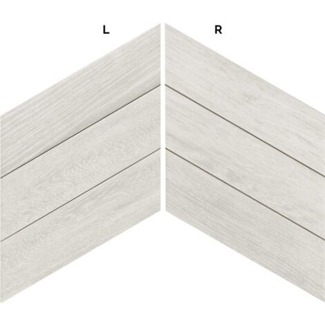 Carrelage losange style bois 70x40 DIAMOND TIMBER ASH CHEVRON - 0.98m² | gauche