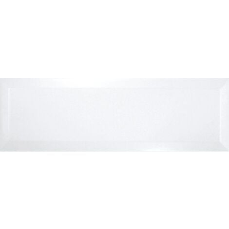 Carrelage Métro biseauté 10x30 cm blanc brillant - 1.02m²