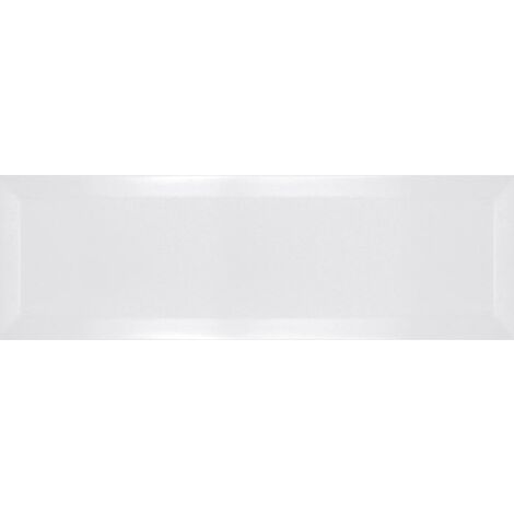 Carrelage métro biseauté 10x30 cm blanc mat - 1.02m²