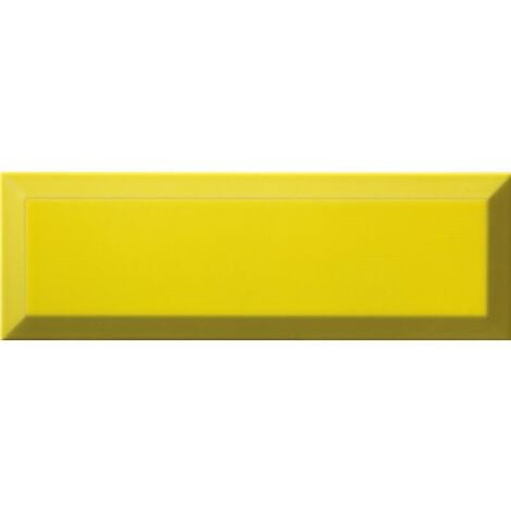 Carrelage Métro biseauté 10x30 cm limon jaune brillant - 1.02m²