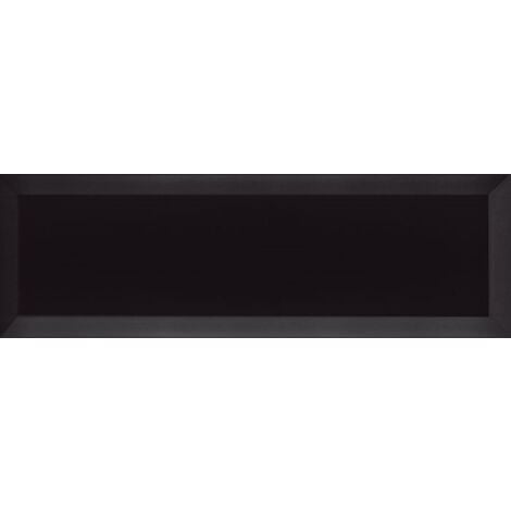 Carrelage Métro biseauté 10x30 cm noir brillant - 1.02m²