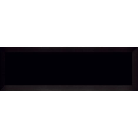Carrelage mural uni biseauté 10x30 cm noir mat – Surface 1.02 m² – Aspect graphique pour murs intérieurs – Facilité d'entretien – Ribesalbes