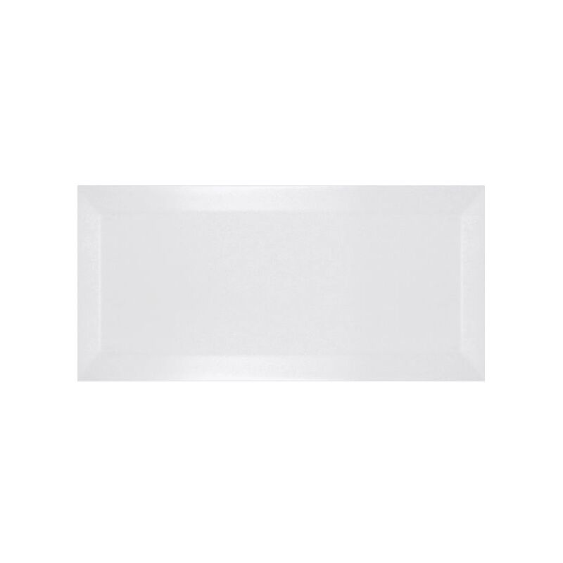 Ribesalbes - Carrelage métro biseauté blanco mate blanc 10x20 cm - 1m²