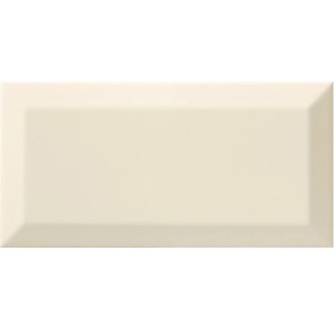 Carrelage Métro biseauté bone beige brillant 10x20 cm - 1m²