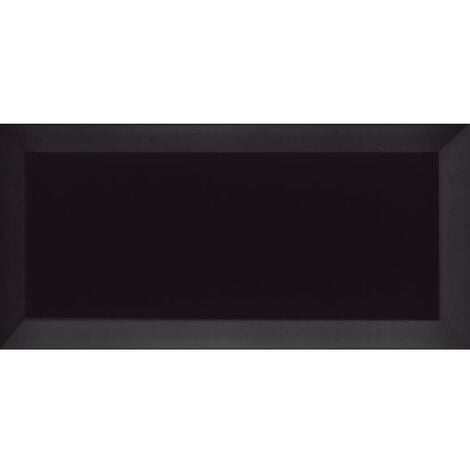 Carrelage Métro biseauté Negro noir mat 10x20 cm - 1m²