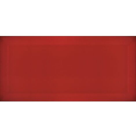 Carrelage Métro biseauté Rojo rouge brillant 10x20 cm - 1m²