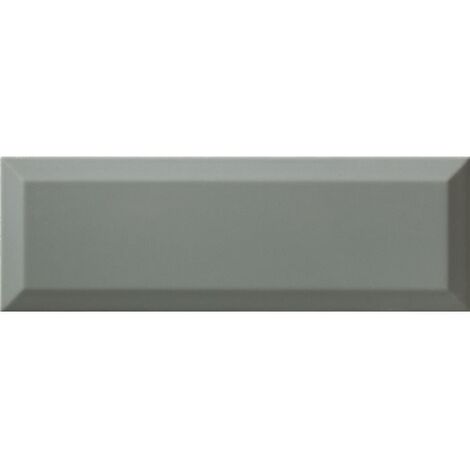 Carrelage métro gris vert cendré biseauté 10x30 cm Sage Brillant - 1.02m²