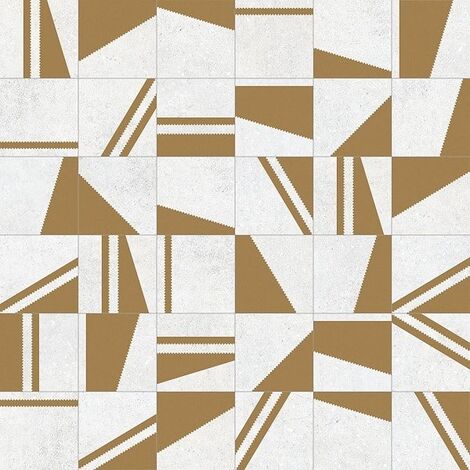 Carrelage motifs géométriques 20x20 cm Kokomo Blanc Or - 1m²