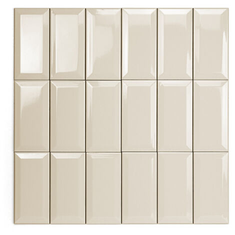 Carrelage Mur Ceramic Connection Beige Brillante 7,5x15 cm