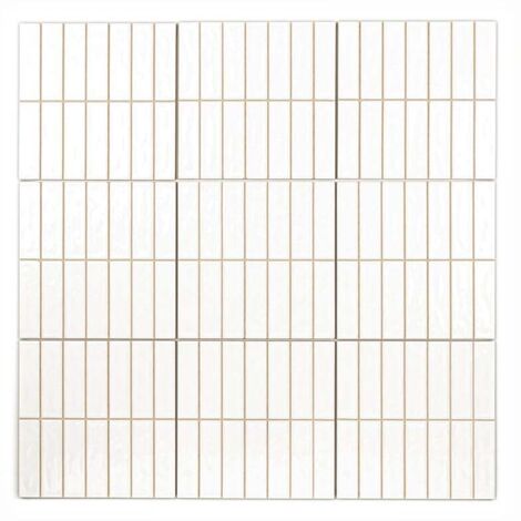 Carrelage Mur Ceramic Connection White Brillante 20x20 PRÉ-DÉCOUPÉ (2,5x10)