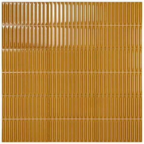 Carrelage Mur Ceramic Connection Yellow Brillante 20x20 PRÉ-DÉCOUPÉ (1,5x10)