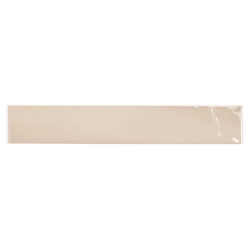 Carrelage mur effet zellige beige 6,5x40 cm manacor beige argile (vendu par boite de 1m2)