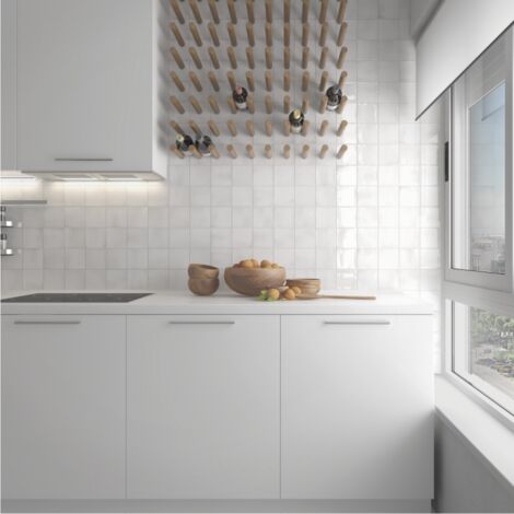 Carrelage mur effet zellige blanc 10x10 cm MANACOR WHITE (vendu par boite de 0,60m2)