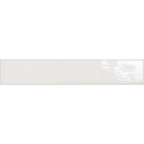 Carrelage mur effet zellige blanc 6,5x40 cm MANACOR WHITE (vendu par boite de 1m2)
