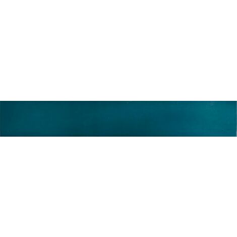Carrelage mur effet zellige bleu turquoise 6,5x40 cm  MANACOR GLACIER  (vendu par boite de 1m2)