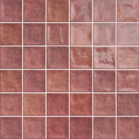 Carrelage mur effet zellige chaouen carmine 10x10 cm - Reflex Boutique
