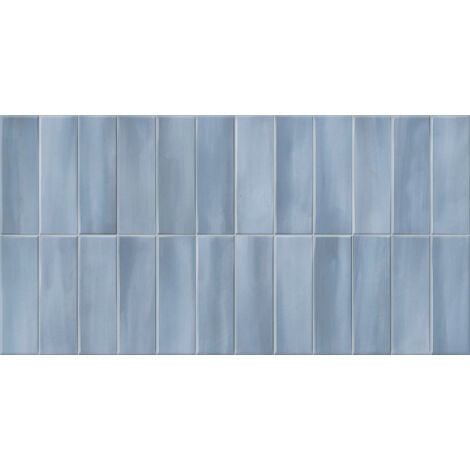 Carrelage mur effet zellige Lime bleu 32x62,5 cm - Reflex Boutique