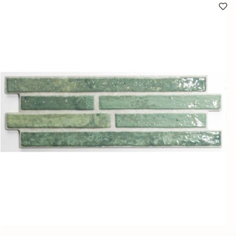 Carrelage mur effet zellige Meknès vert forêt 15x45 cm - Réflex Boutique