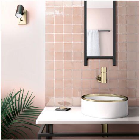 Carrelage mur effet zellige rose 10x10 cm MANACOR BLUSH PINK (vendu par boite de 0,60m2)