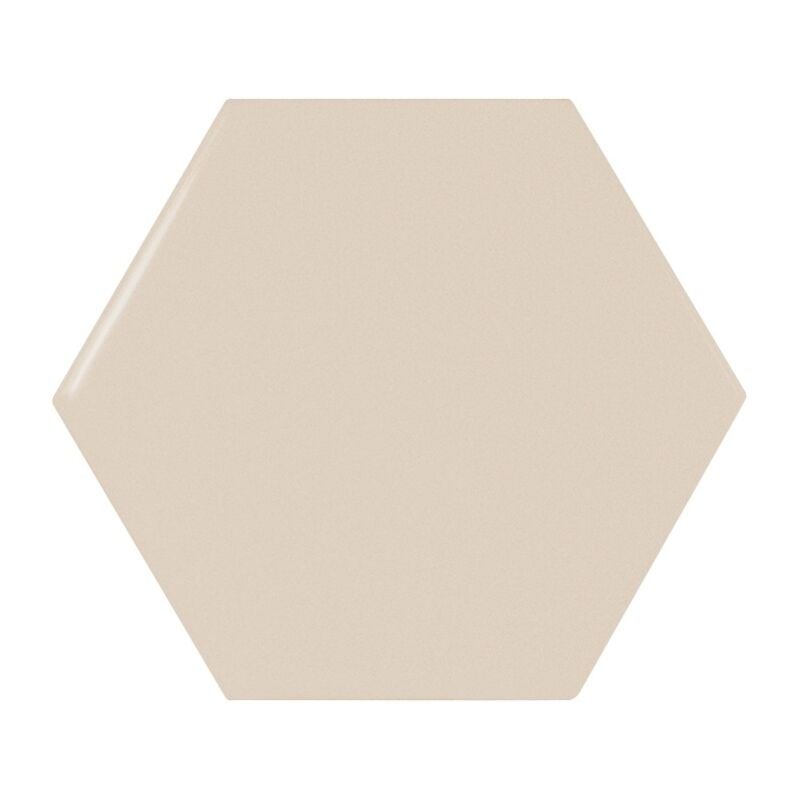 Carrelage mur hexagonal uni beige 12,4x10,7 cm scale hexagone greige (vendu par boite de 0,61m2)