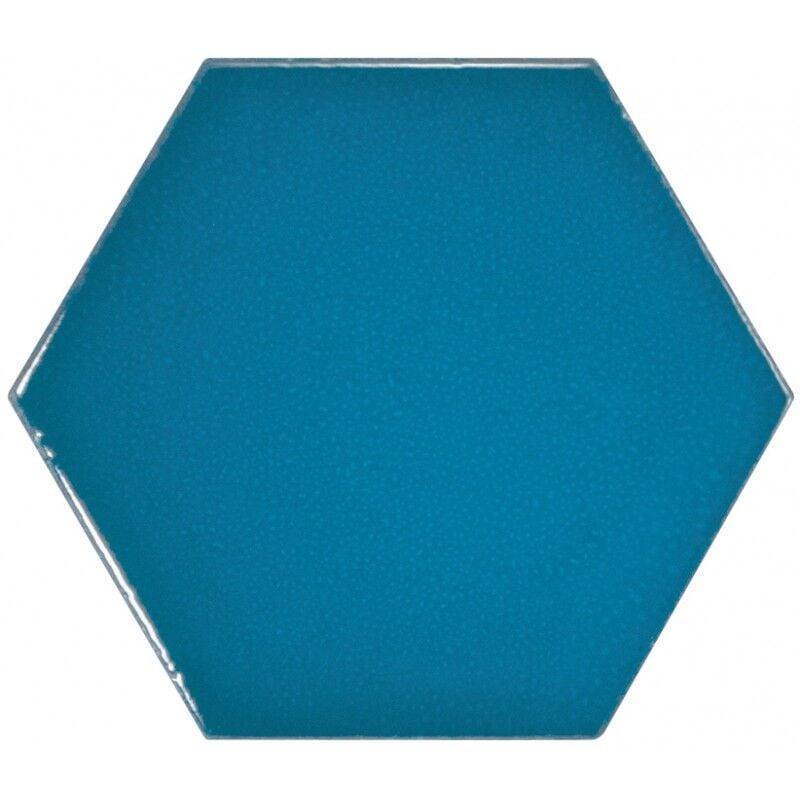 Carrelage mur hexagonal uni bleu 12,4x10,7 cm scale hexagone electric blue (vendu par boite de 0,61m2)