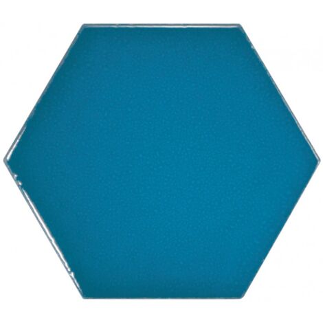 Carrelage mur hexagonal uni bleu 12,4x10,7 cm SCALE HEXAGONE ELECTRIC BLUE  (vendu par boite de 0,61m2)
