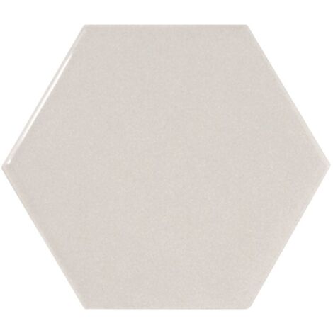 Carrelage mur hexagonal uni gris 12,4x10,7 cm SCALE HEXAGONE LIGHT GREY  (vendu par boite de 0,61m2)