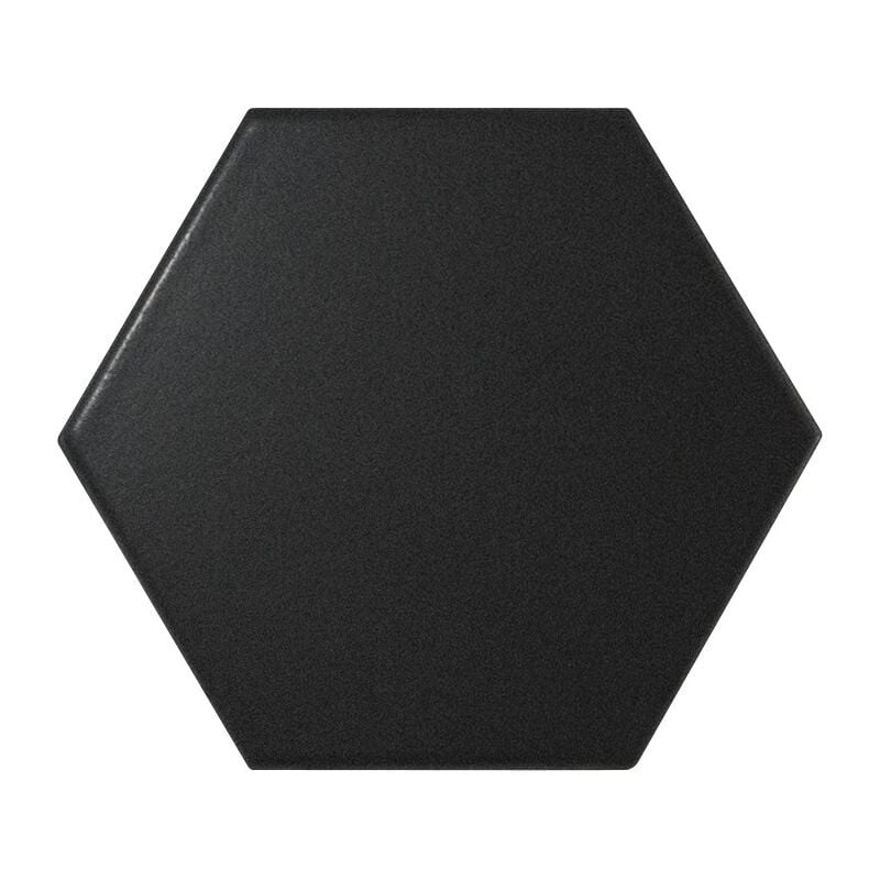 Carrelage mur hexagonal uni noir mate 12,4x10,7 cm SCALE HEXAGONE BLACK MATT (vendu par boite de 0,61m2)