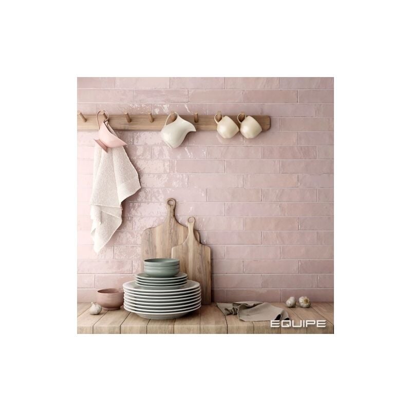 Carrelage mural Effet Zellige tribe 6x24,6cm Rose (0,5m2) - Les Carreaux de Jean