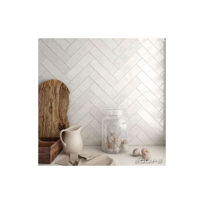 Equipe - Carrelage mural Effet Zellige tribe 6x24,6cm White (0,5m2) - Les Carreaux de Jean