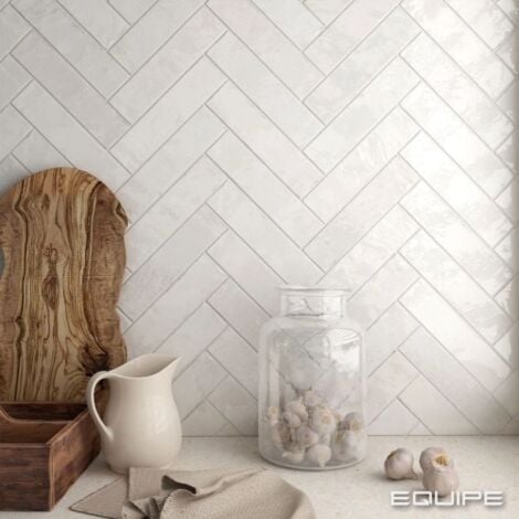 Carrelage mural Effet Zellige TRIBE 6x24,6cm White (0,5m2) - Les Carreaux de Jean