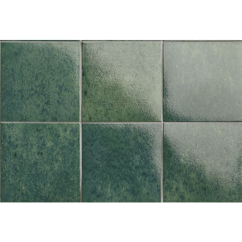 Gioia Materia - Carrelage mural faïence capri 18x18 cm Vert australien - Brillant / Poli - boîte de 0.97 m2